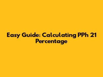 Easy Guide: Calculating PPh 21 Percentage