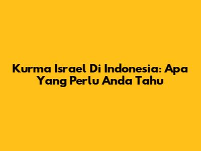 Kurma Israel Di Indonesia: Apa Yang Perlu Anda Tahu